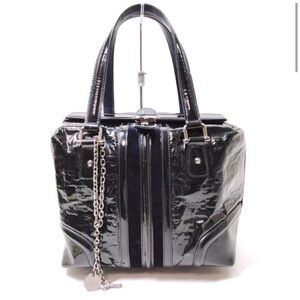 GUCCI Treasure Bag / Black & Navy Horsebit Patent Leather